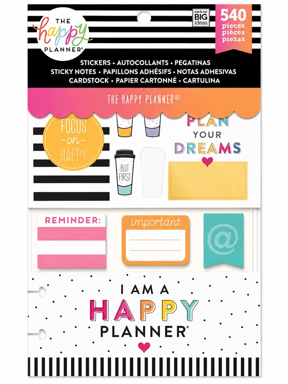 The Happy Planner 540 Piece Planner Accessory Kit Stickers Sticky Notes